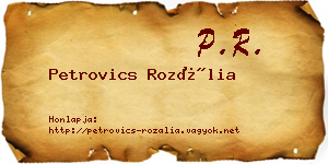Petrovics Rozália névjegykártya