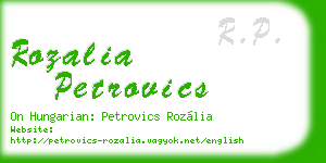 rozalia petrovics business card